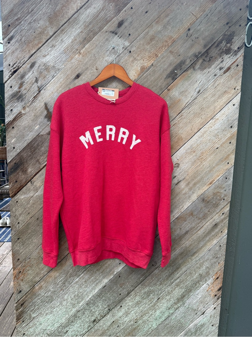 NWTMerry Red Crewneck Sweatshirt - Classic Holiday Pullover. By Oat Collective